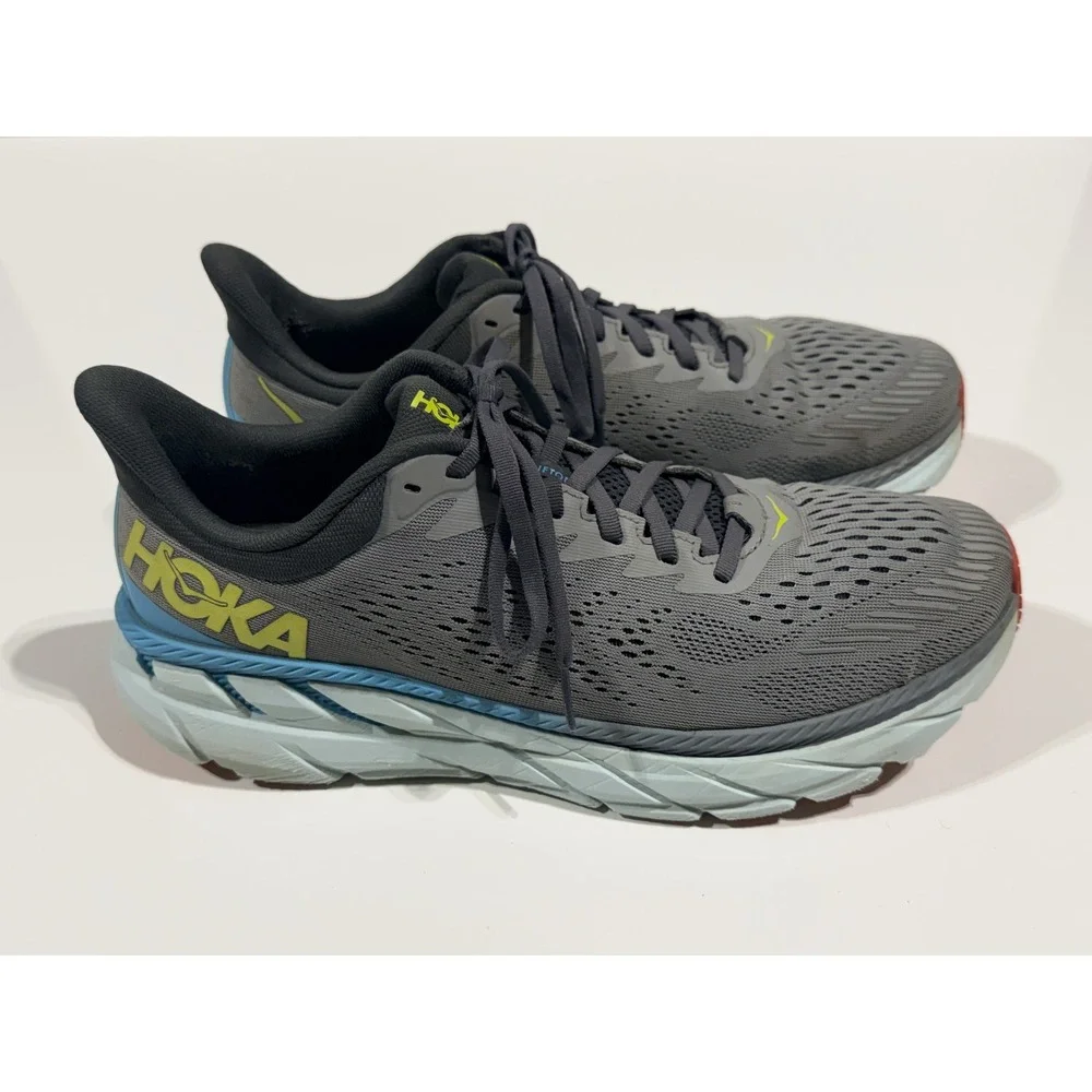 HOKA One One Clifton 7 - Men's Shoes F27220I Running Comfort Athletic Gray- 11.5